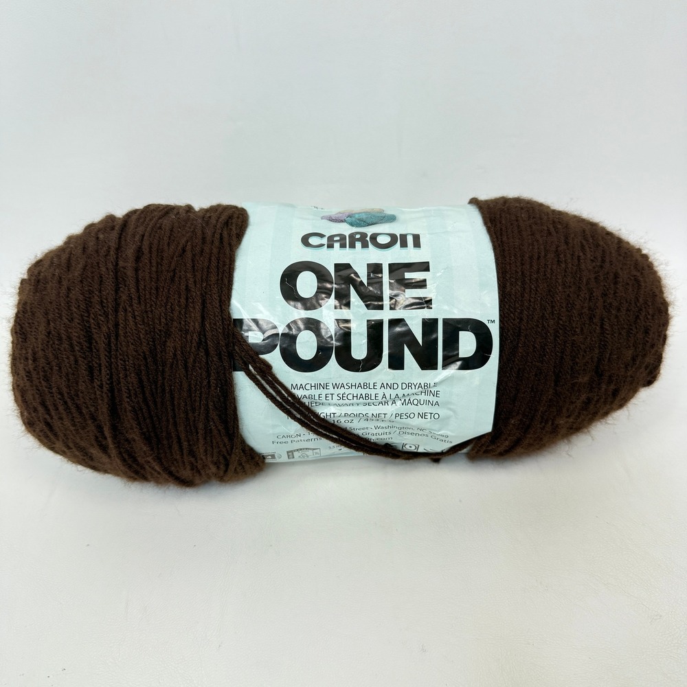 Caron One Pound Yarn Espresso Brown 16oz Medium Acrylic‎ Knitting Crochet